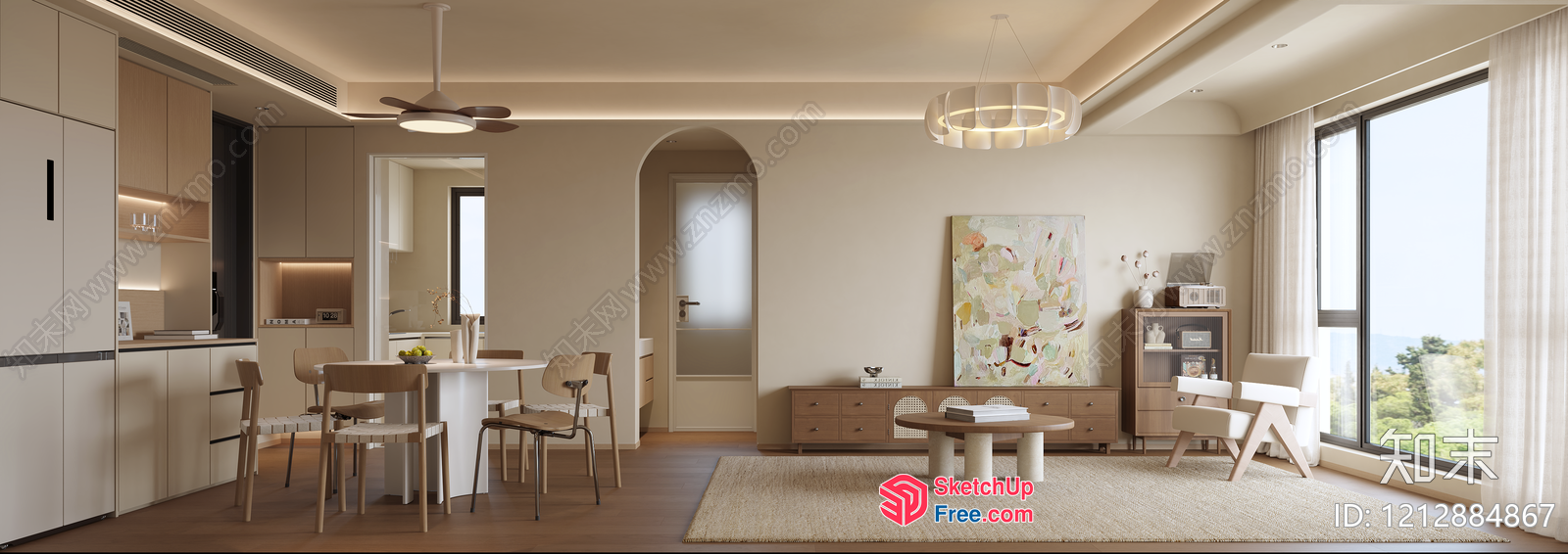 Minimalist Scandinavian Interior Design With Natural Light 3D SketchUp File