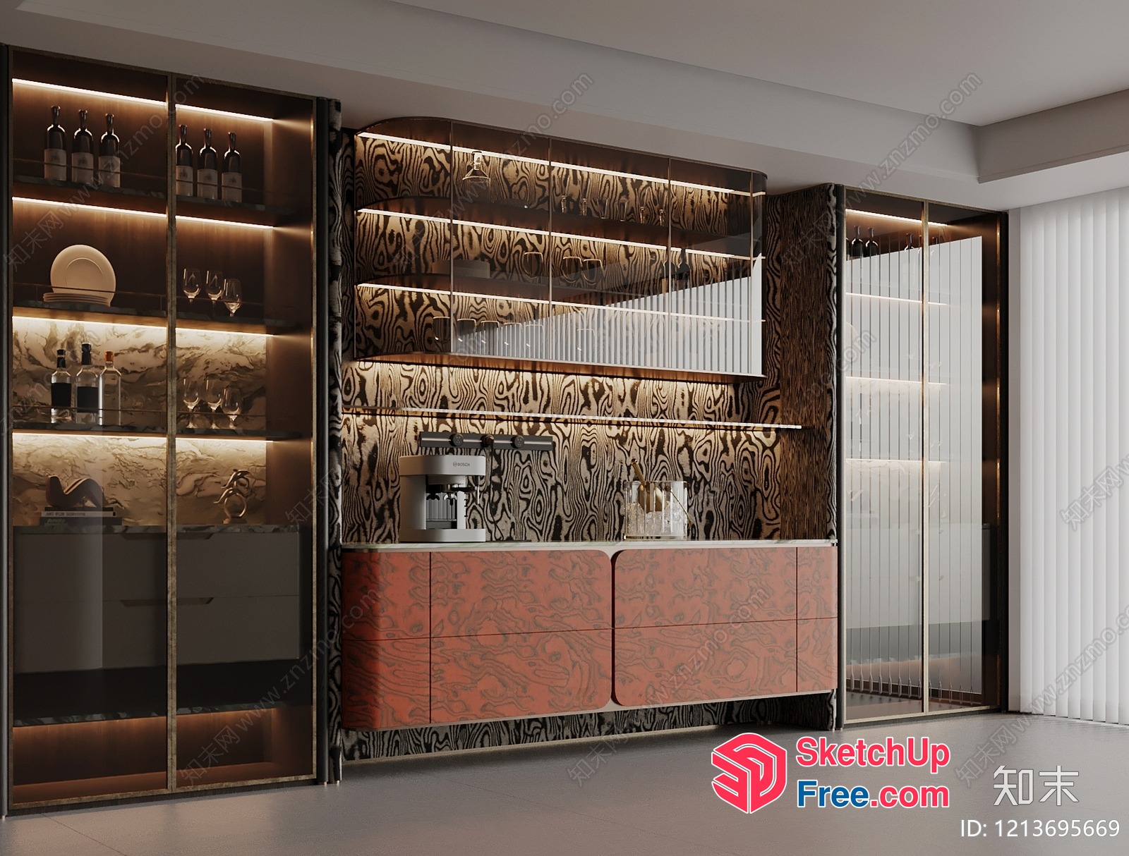 Luxurious Modern Bar Interior 3D SketchUp File