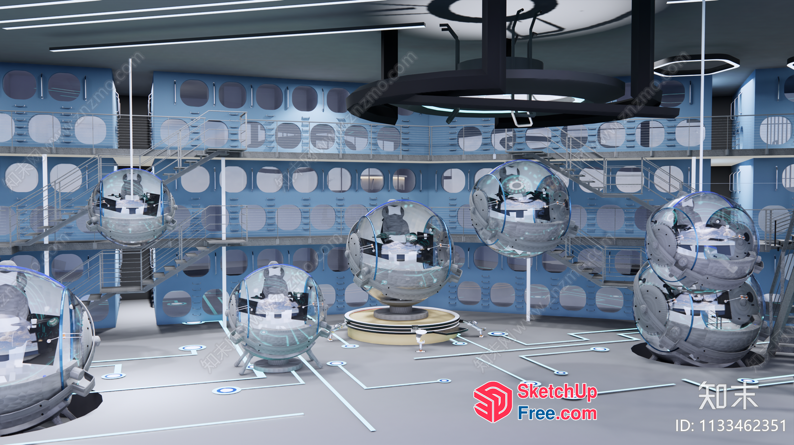 Futuristic Space Capsule Interior Design 3D SketchUp File