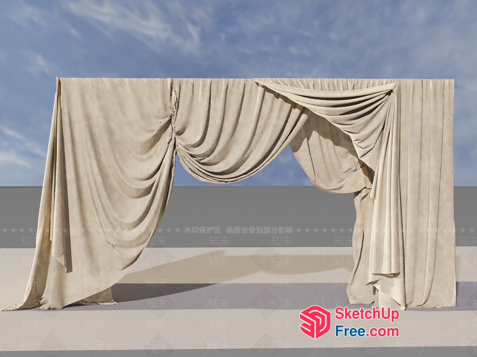 Elegant Curtain And Drapes 3D SketchUp File