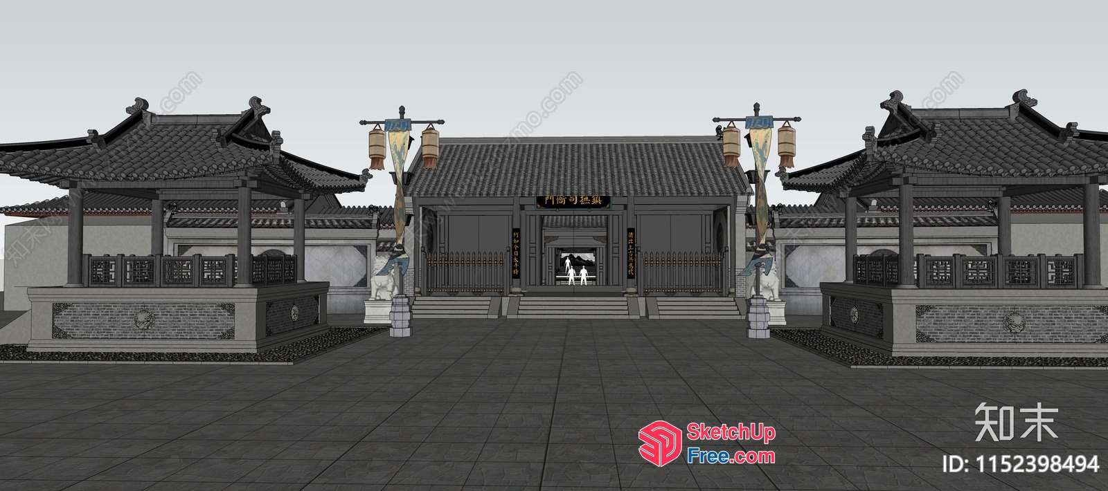 Traditional Chinese Temple Exterior 3D SketchUp File