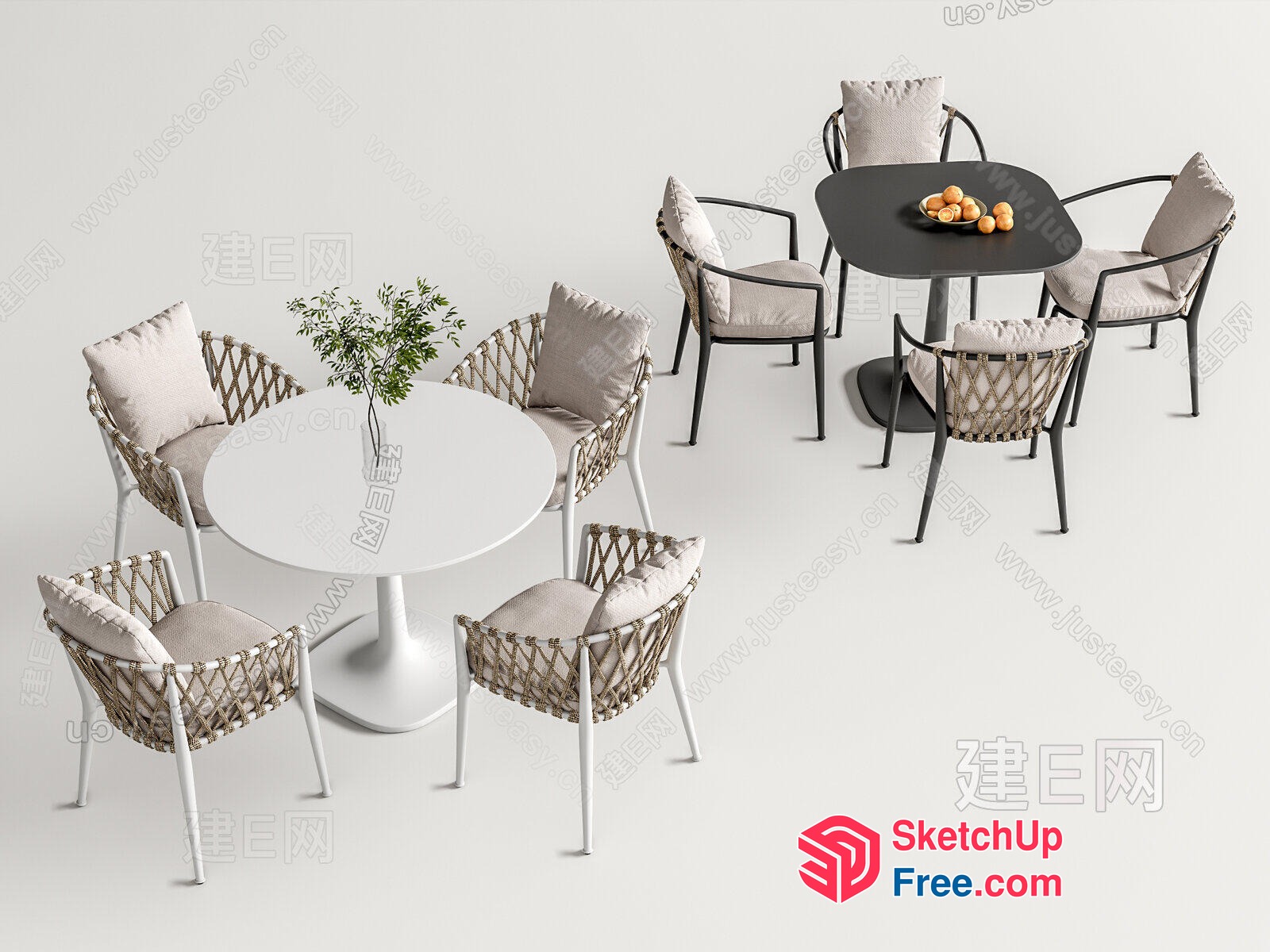 Modern Outdoor Patio Furniture Set 3D SketchUp File