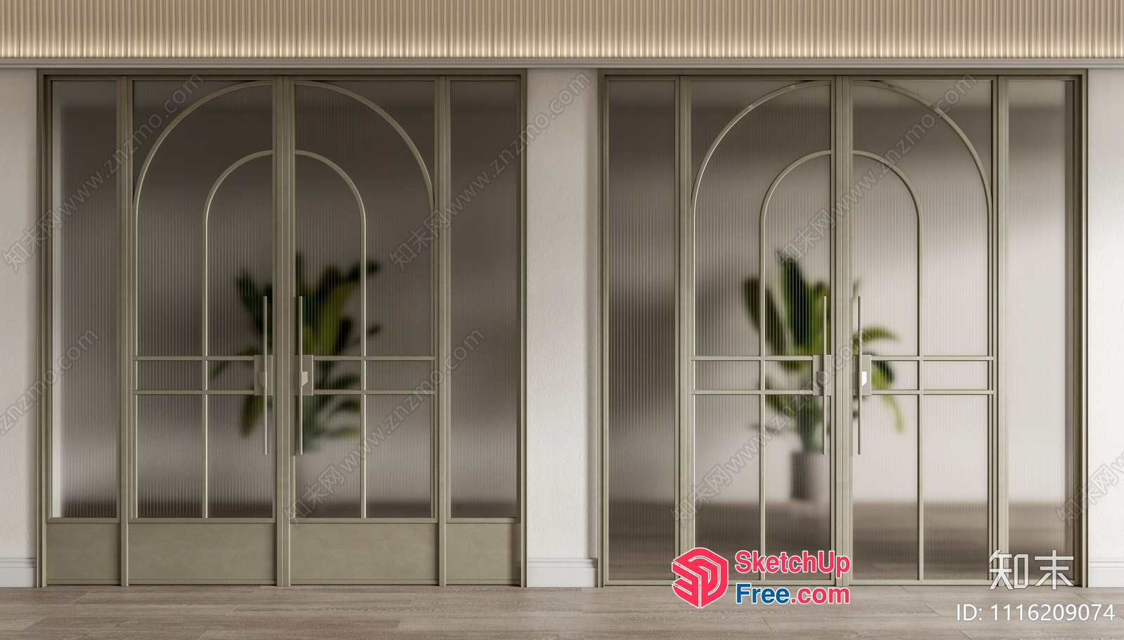 Elegant Partition Screen With Arched Doorways 3D SketchUp File