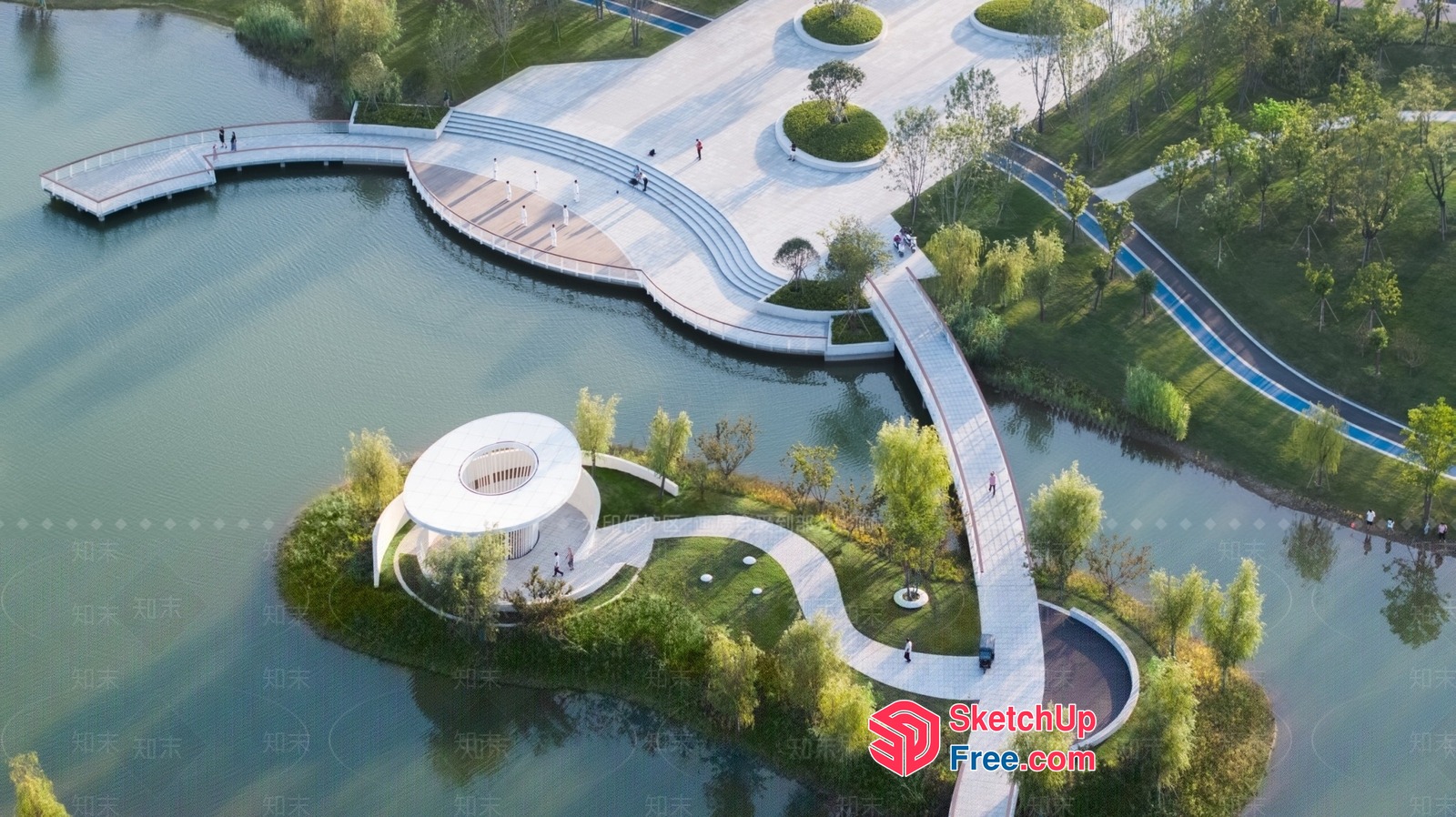 Serene Waterfront Pavilion 3D SketchUp File