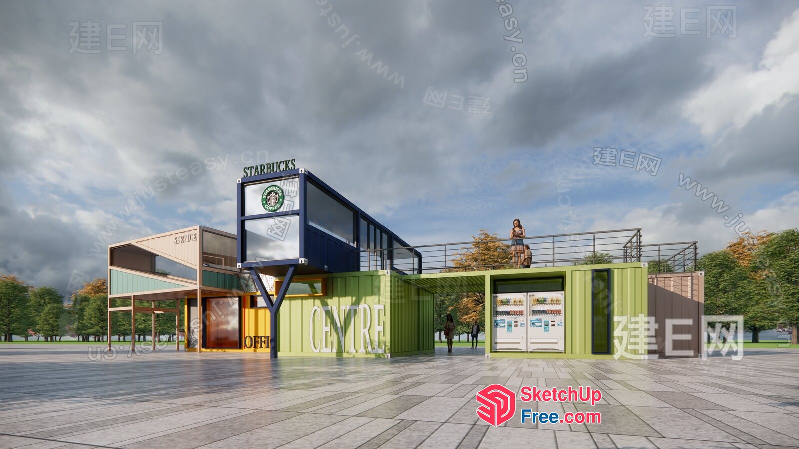 Starbucks Commercial Street Cladding 3D SketchUp File