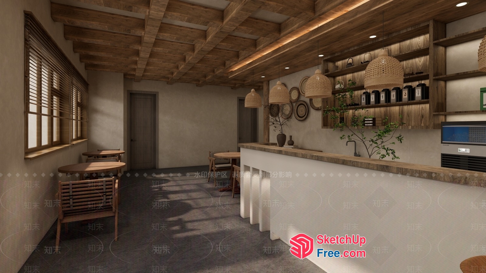 Rustic Minimalist Dining Room 3D SketchUp File