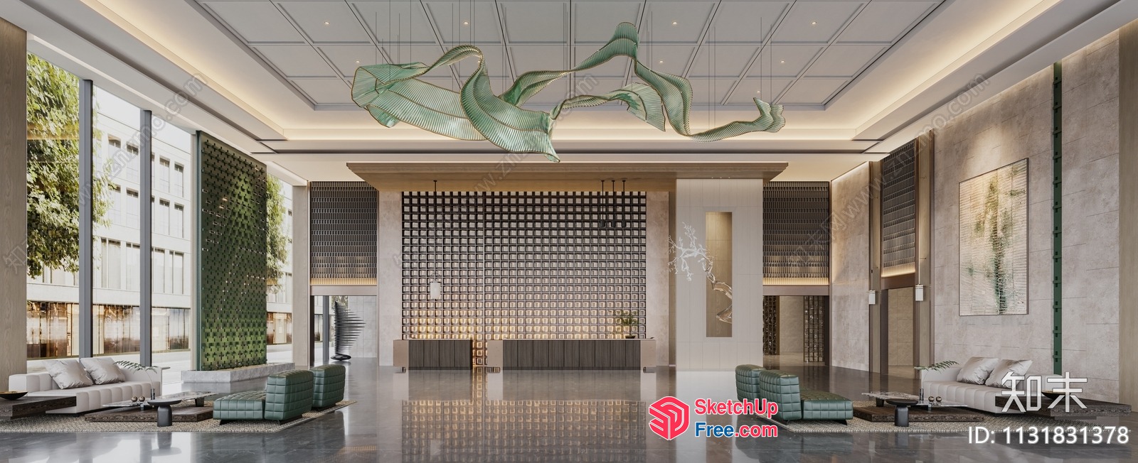 Modern Minimalist Living Room With Elegant Glass Decor 3D SketchUp File