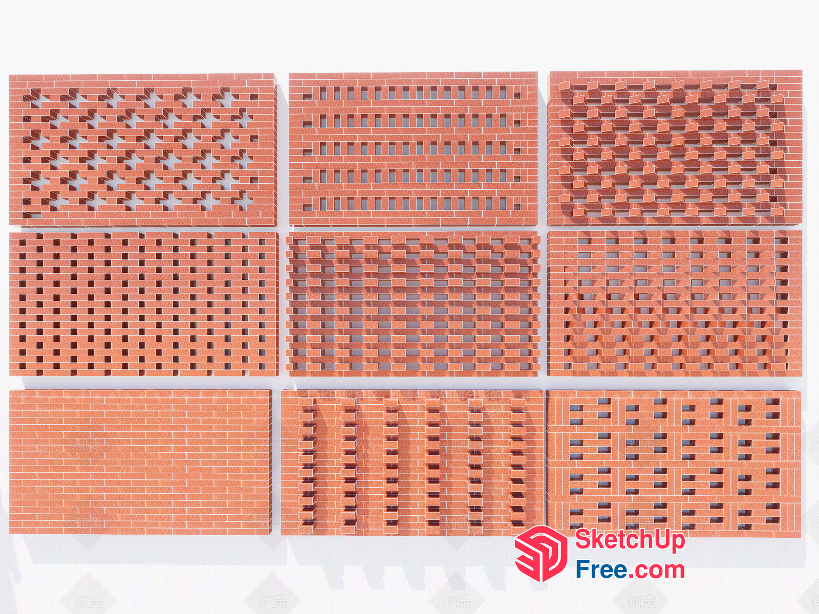 Brick Patterned Wall Decorations 3D SketchUp File