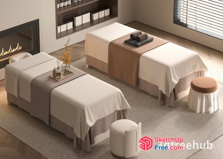 Spa Room Interior With Massage Beds 3D SketchUp File