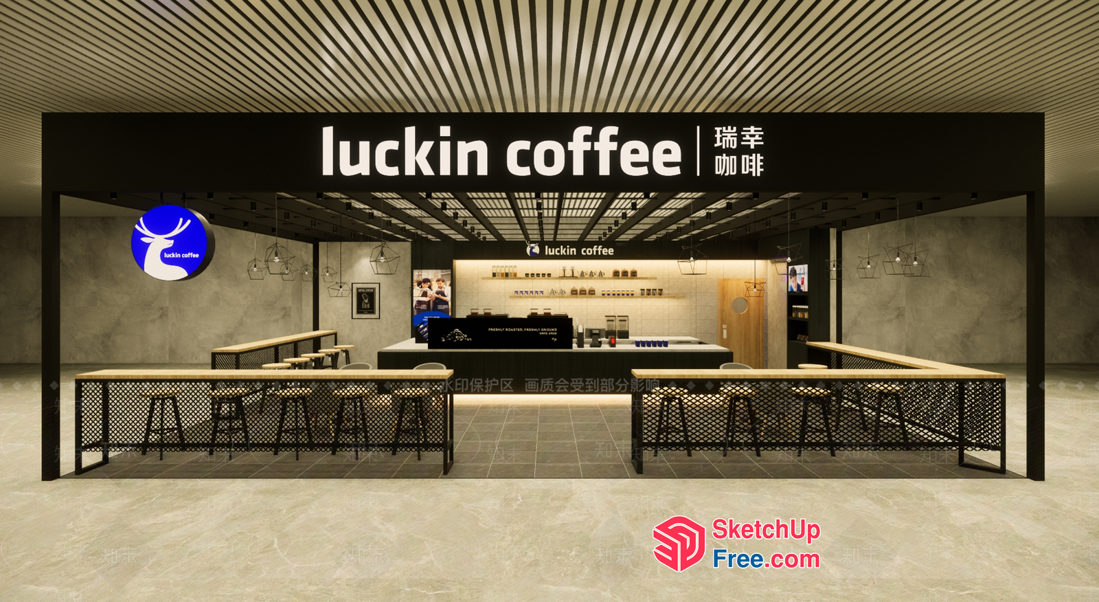 Luckin Coffee Interior 3D SketchUp File