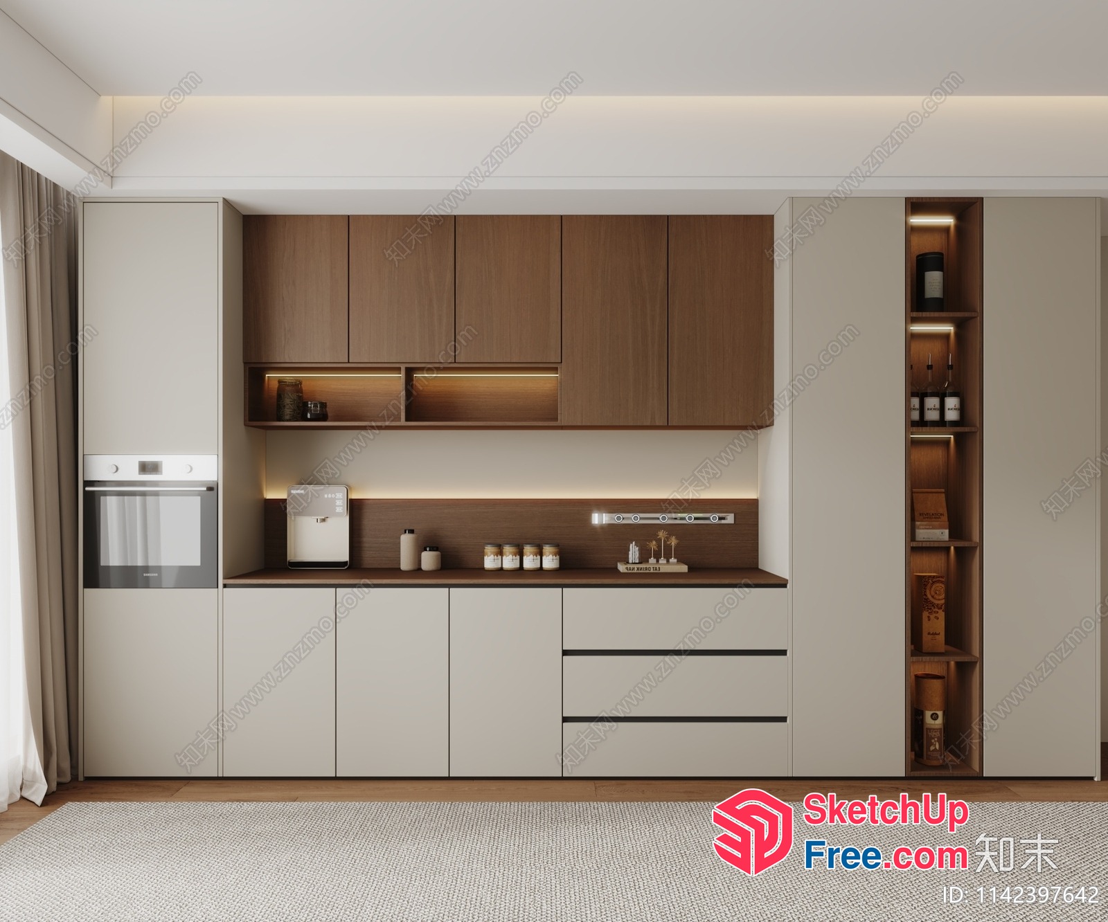 Modern Kitchen Interior With Appliances And Decor 3D SketchUp File