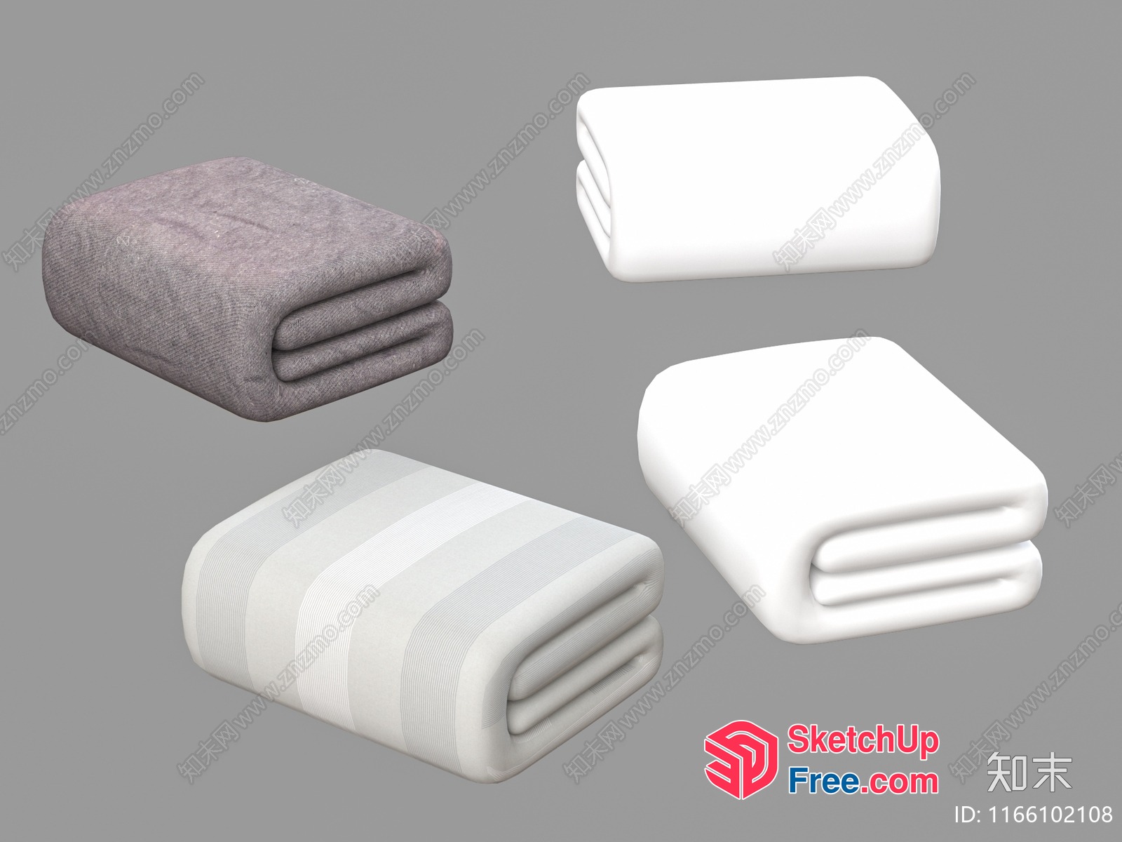 Rolled Up Blankets 3D SketchUp File