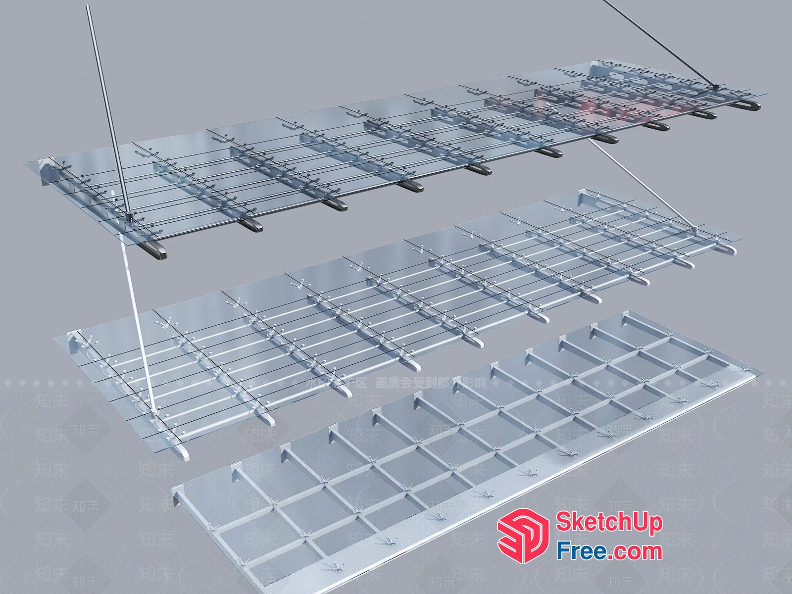 Metal Ceiling Grid System 3D SketchUp File
