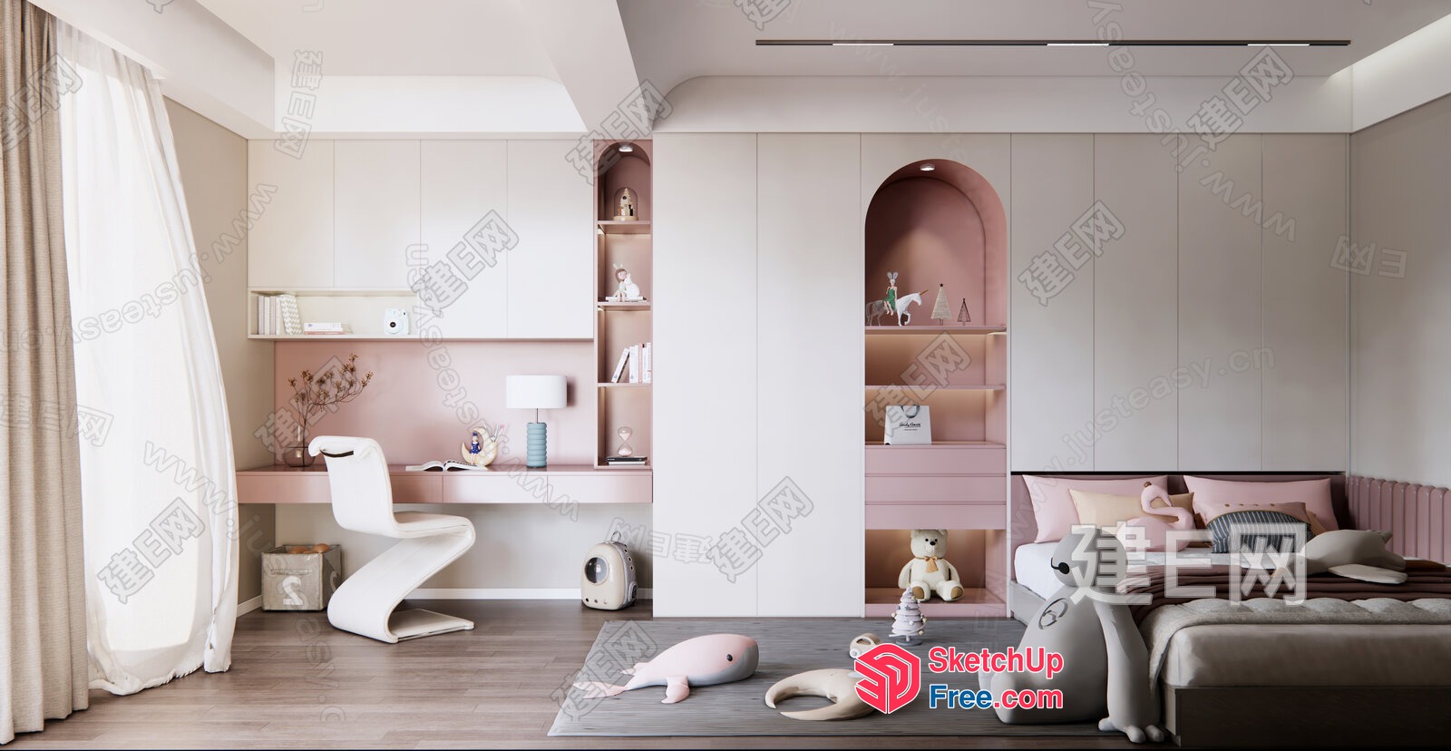 Modern And Elegant Children'S Bedroom With A Touch Of Whimsy 3D SketchUp File