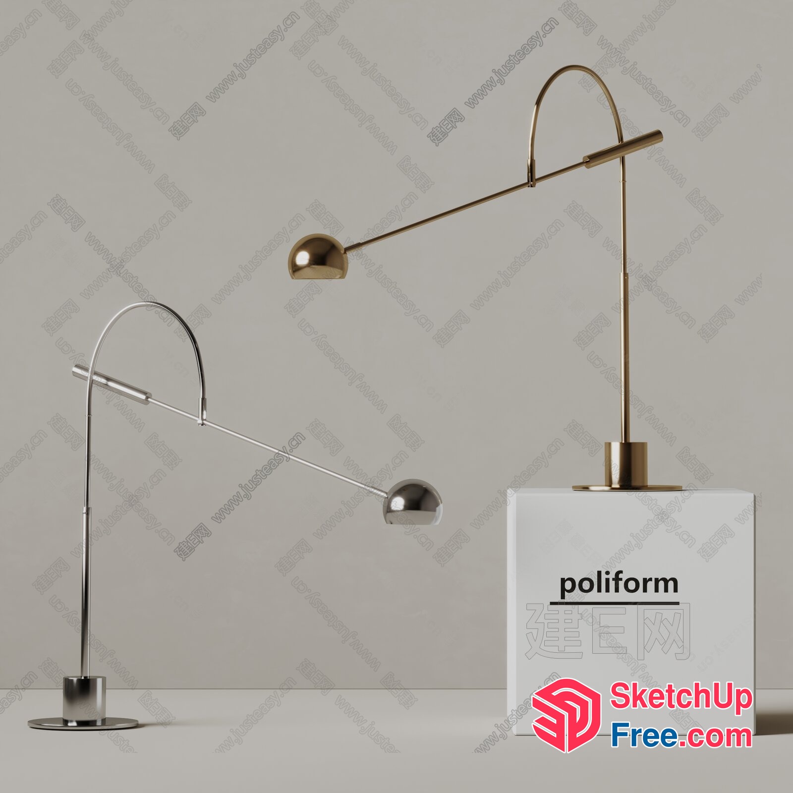 Poliform Desk Lamps 3D SketchUp File
