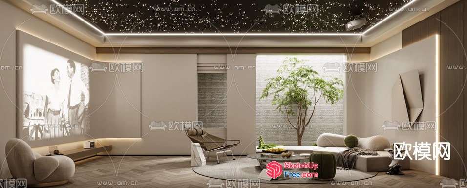Modern Minimalist Interior Design 3D SketchUp File