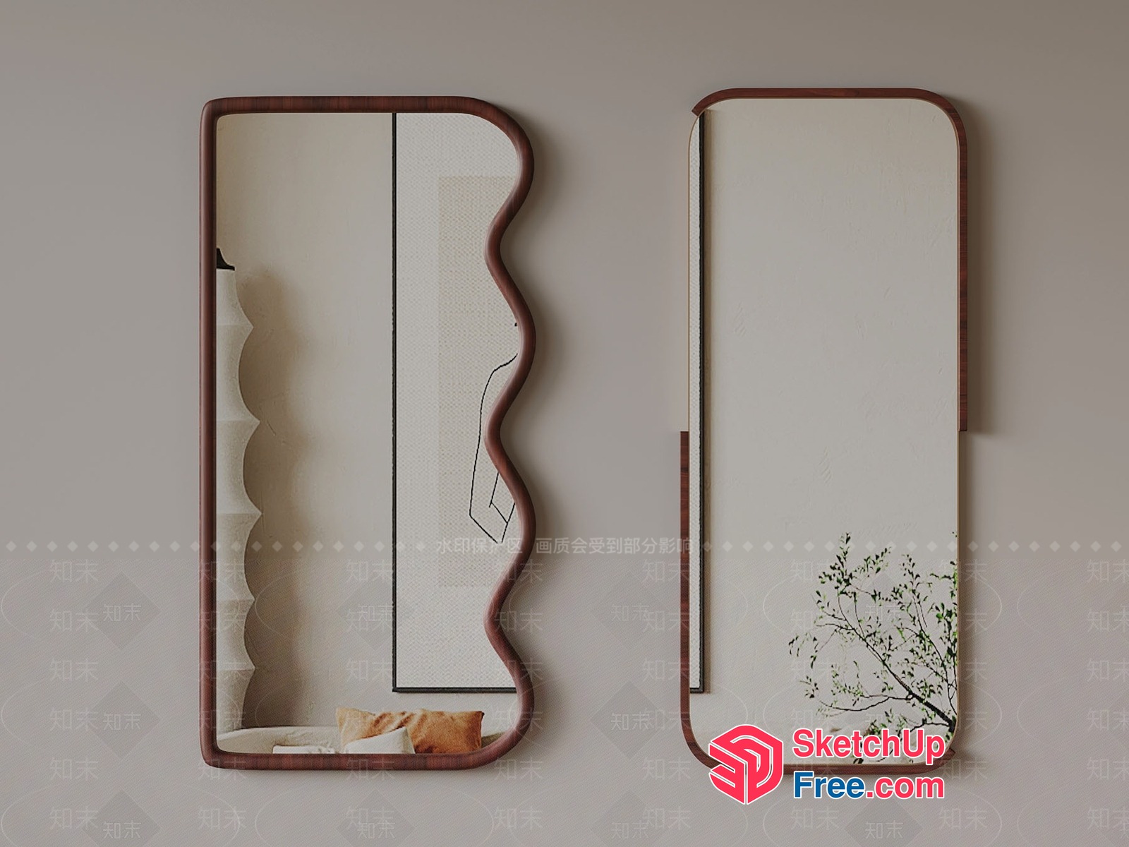 Curved Edge Mirror 3D SketchUp File