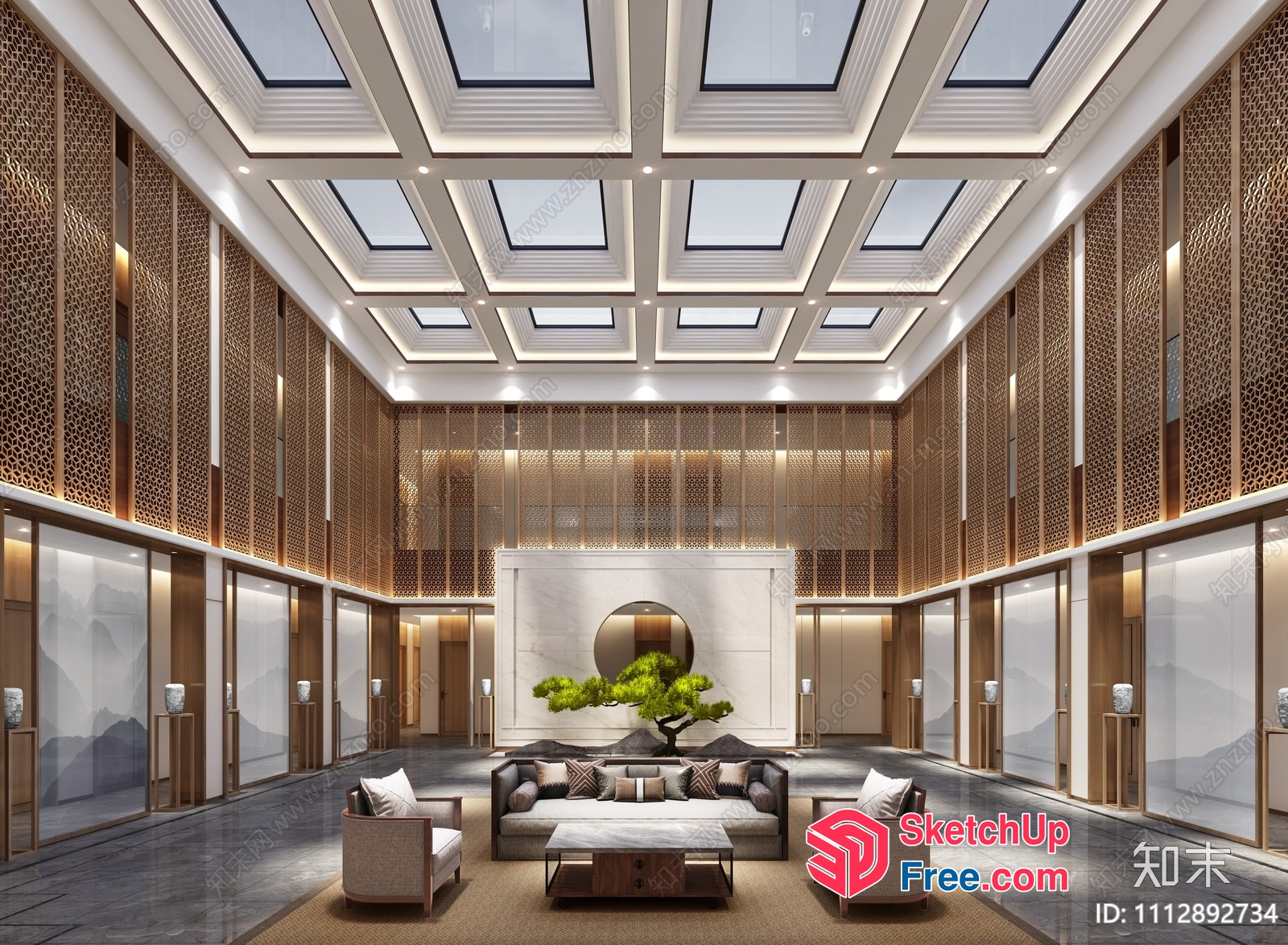Modern Japanese Style Interior Design With Elegant Furniture And Decor 3D SketchUp File