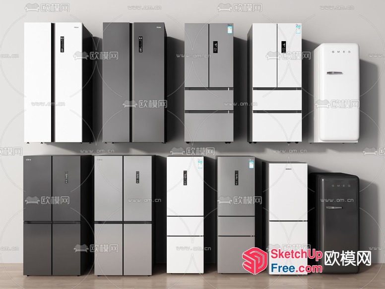 Collection Of Refrigerators In Various Styles 3D SketchUp File