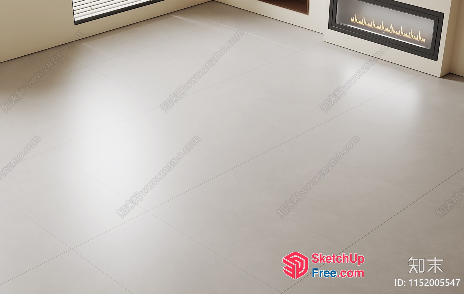Minimalist White Tile Flooring 3D SketchUp File