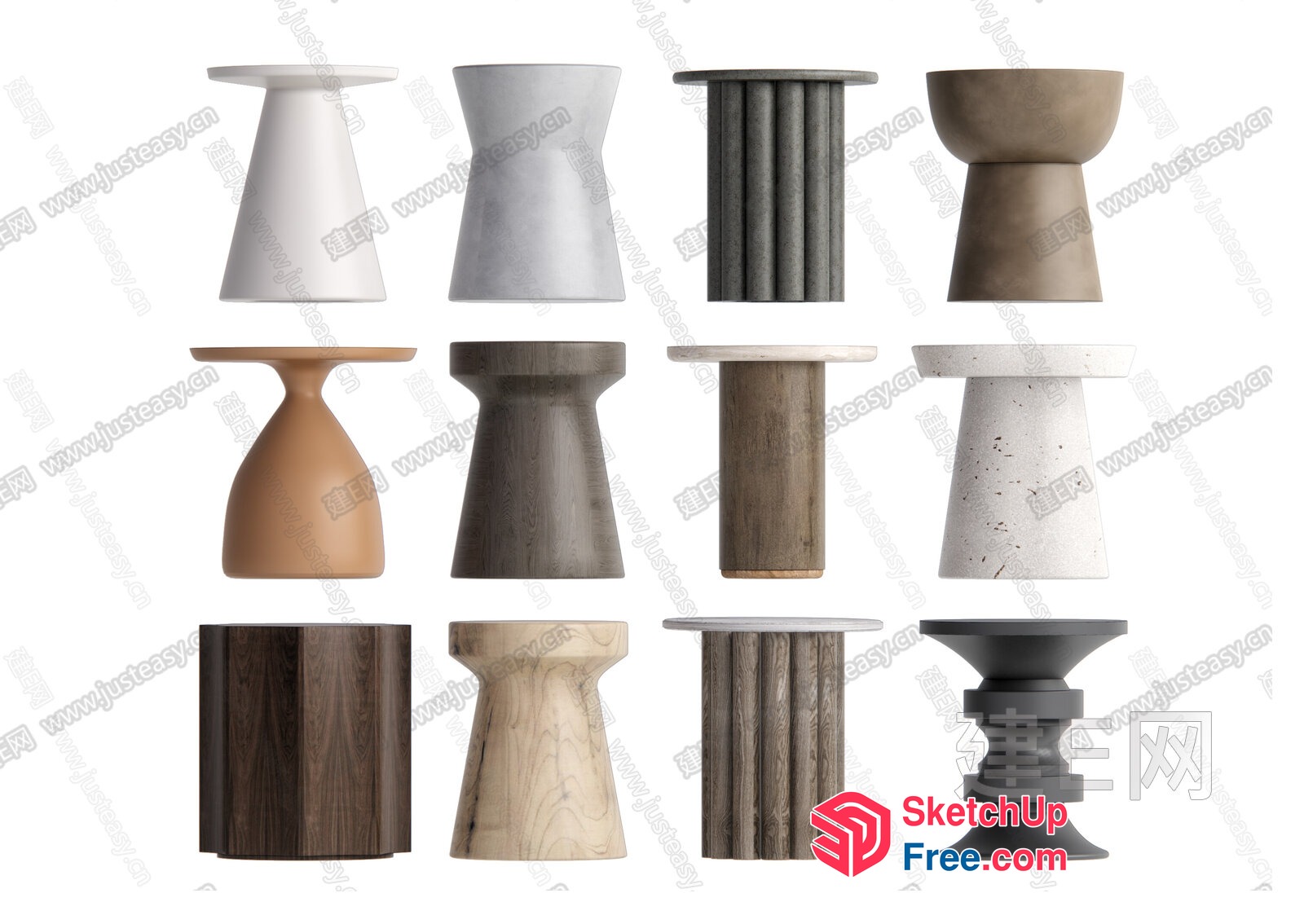 Various Pillar Designs 3D SketchUp File