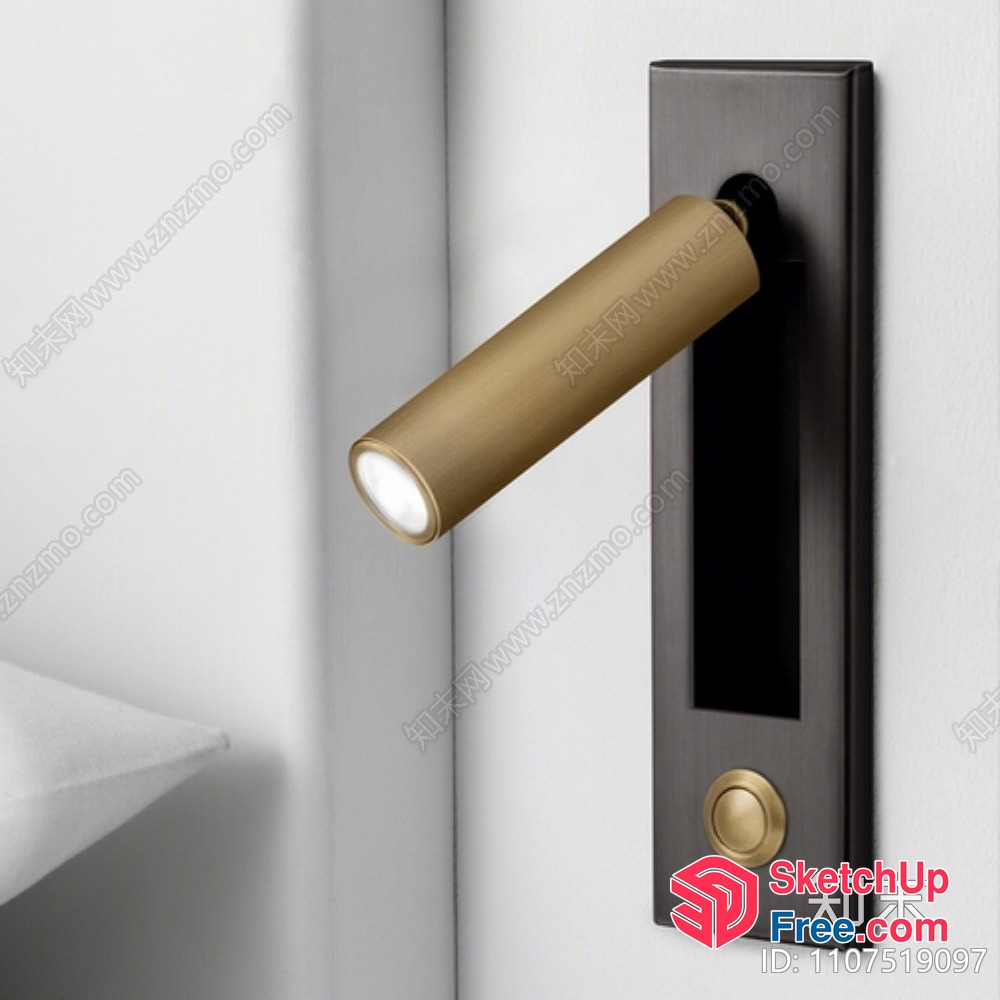 Gold Light Fixture On Door 3D SketchUp File