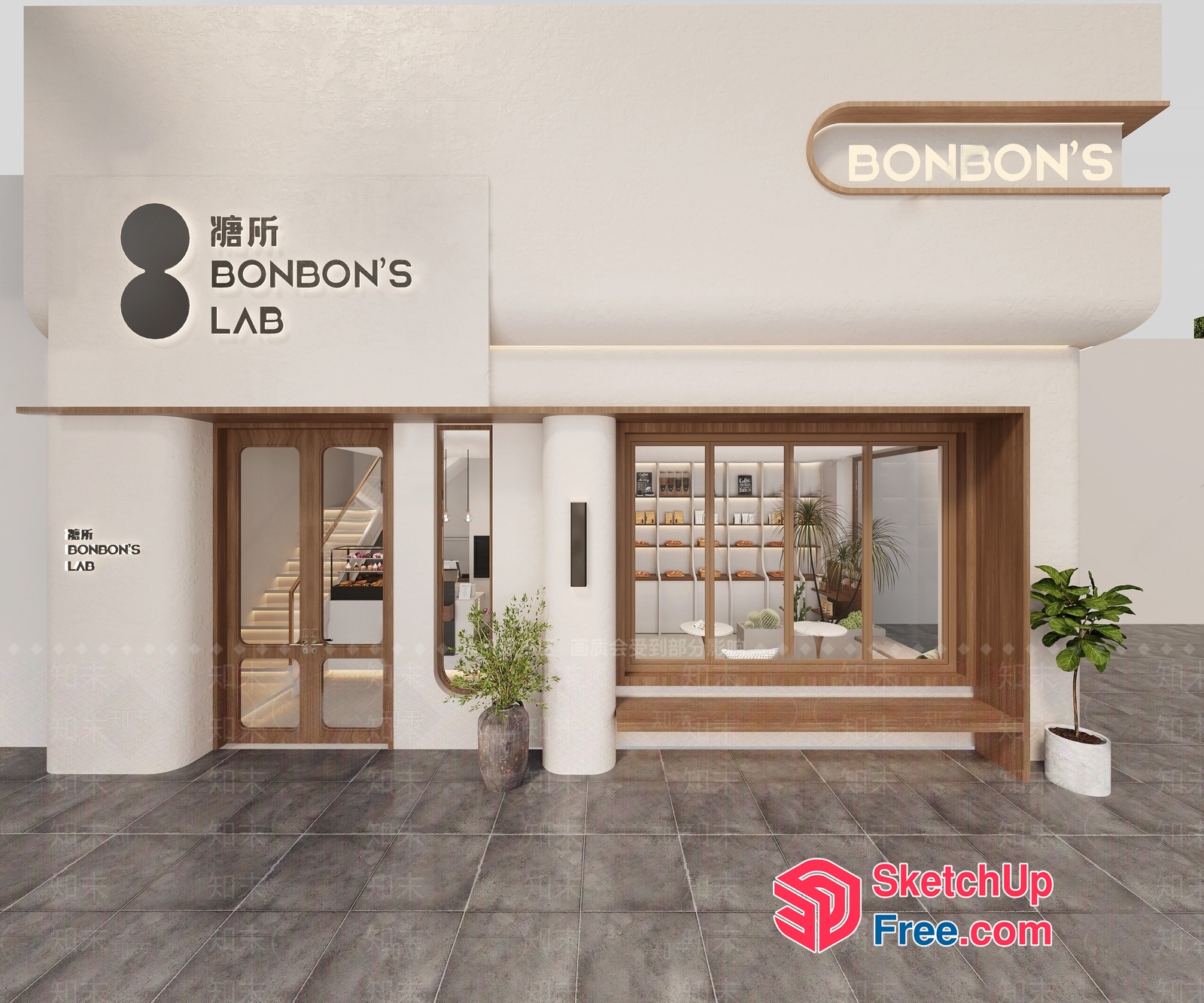Modern Minimalist Bakery Store 3D SketchUp File