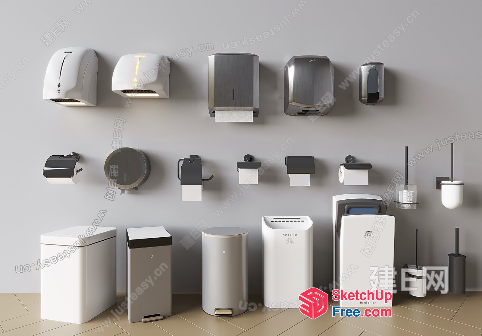 Modern Bathroom Accessories And Appliances 3D SketchUp File