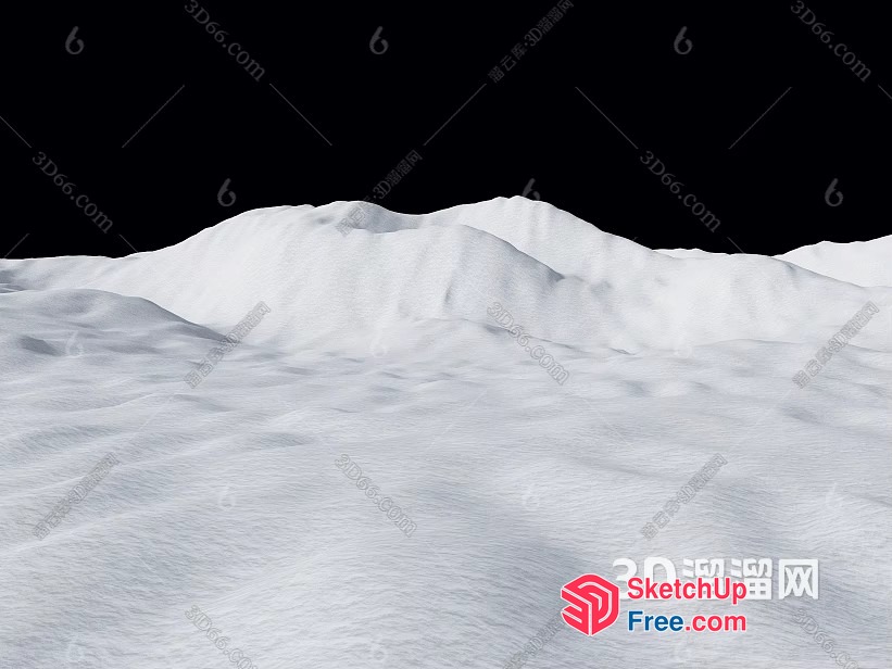 Snowy Mountain Landscape 3D SketchUp File