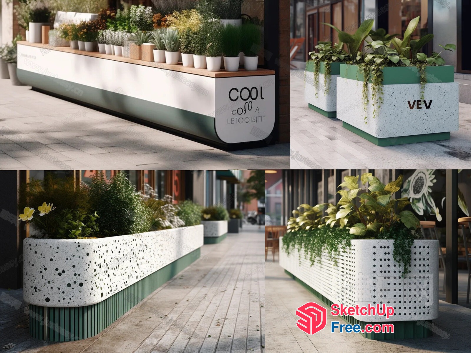 Modern Exterior Planters For Urban Spaces 3D SketchUp File