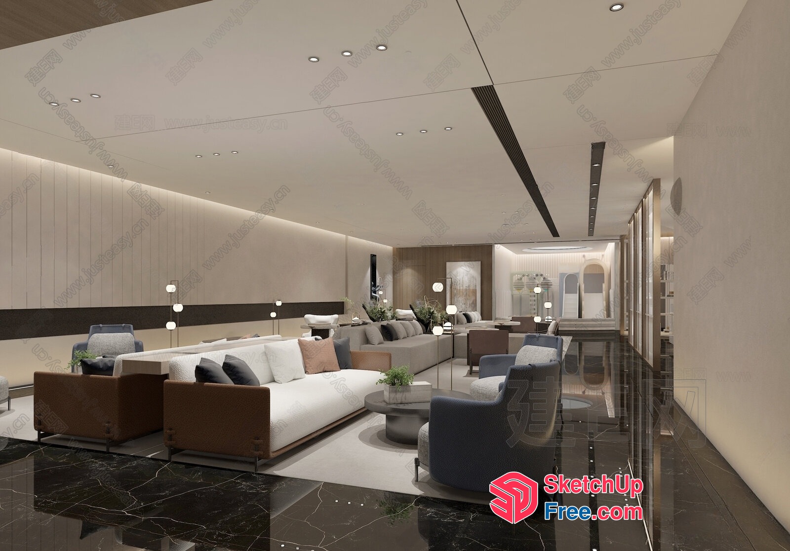 Modern Interior Design With Sleek Furniture And Minimalist Aesthetics 3D SketchUp File