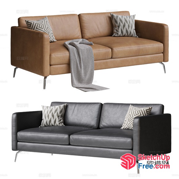 Modern Leather Sofa Designs For Contemporary Living Spaces 3D SketchUp File
