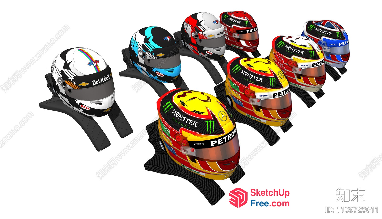 Racing Helmets Collection 3D SketchUp File