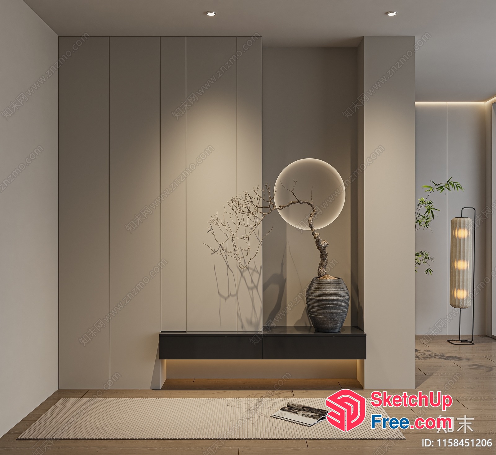 Modern Japanese Minimalist Interior 3D SketchUp File