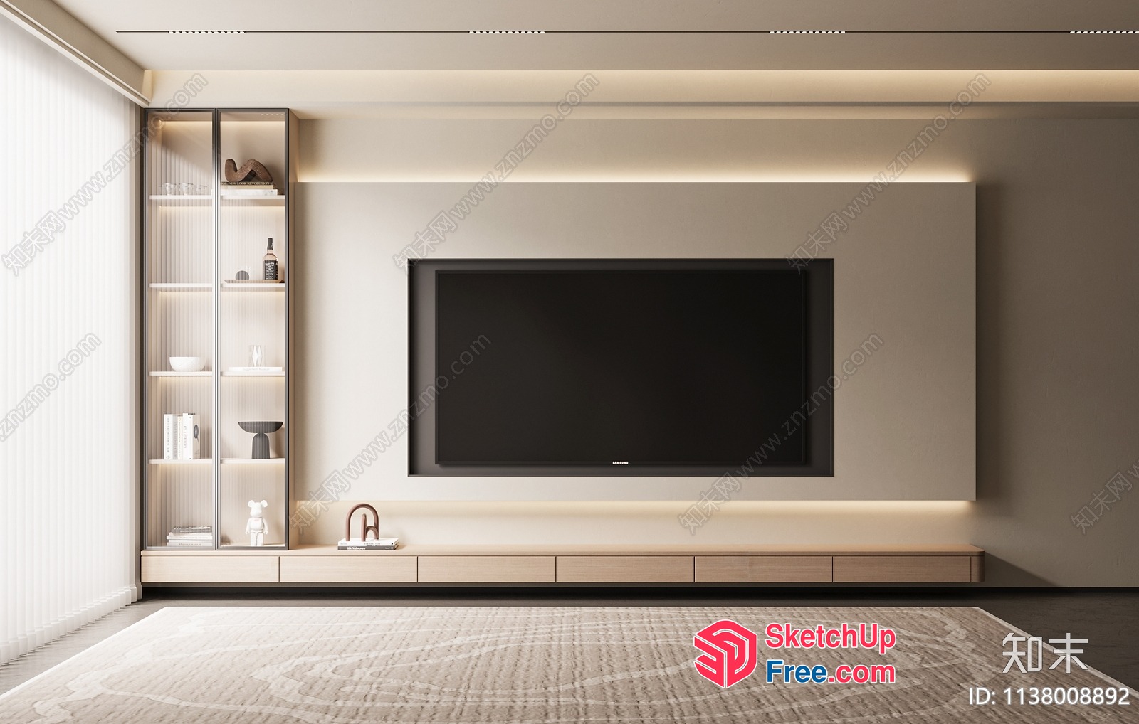 Modern Minimalist Living Room Interior 3D SketchUp File