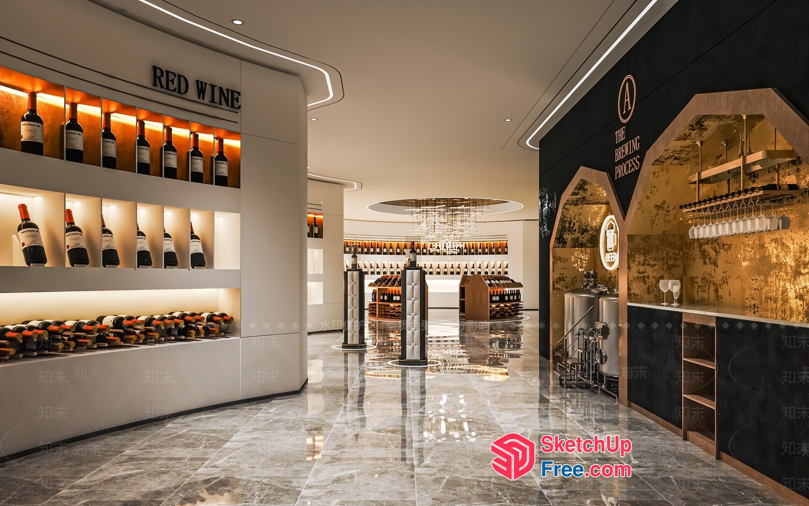 Wine Store Interior 3D SketchUp File