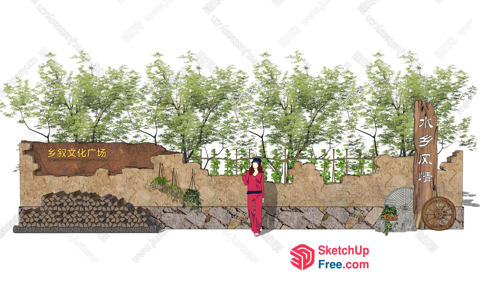 Asian Style Exterior Decor 3D SketchUp File
