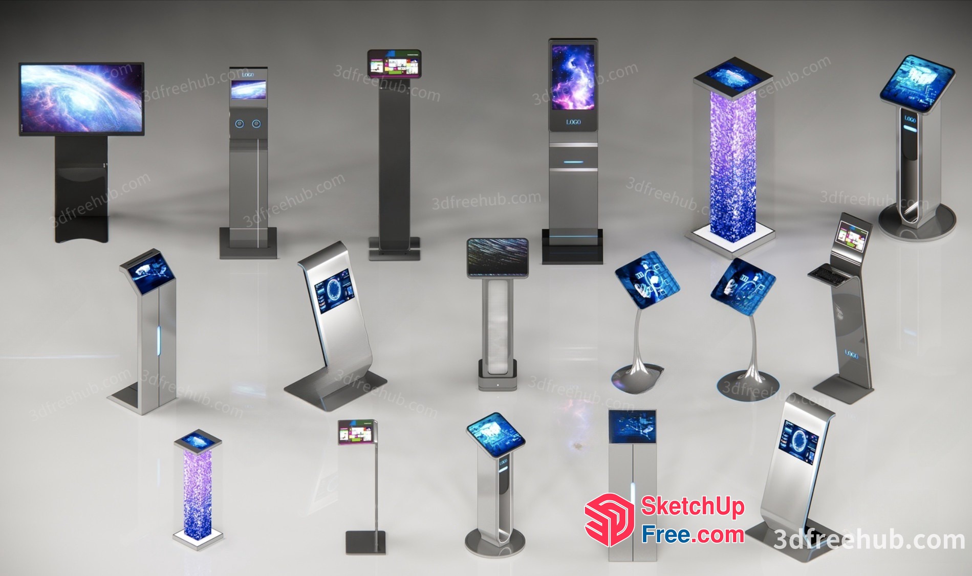 Interactive Digital Display Kiosks 3D SketchUp File