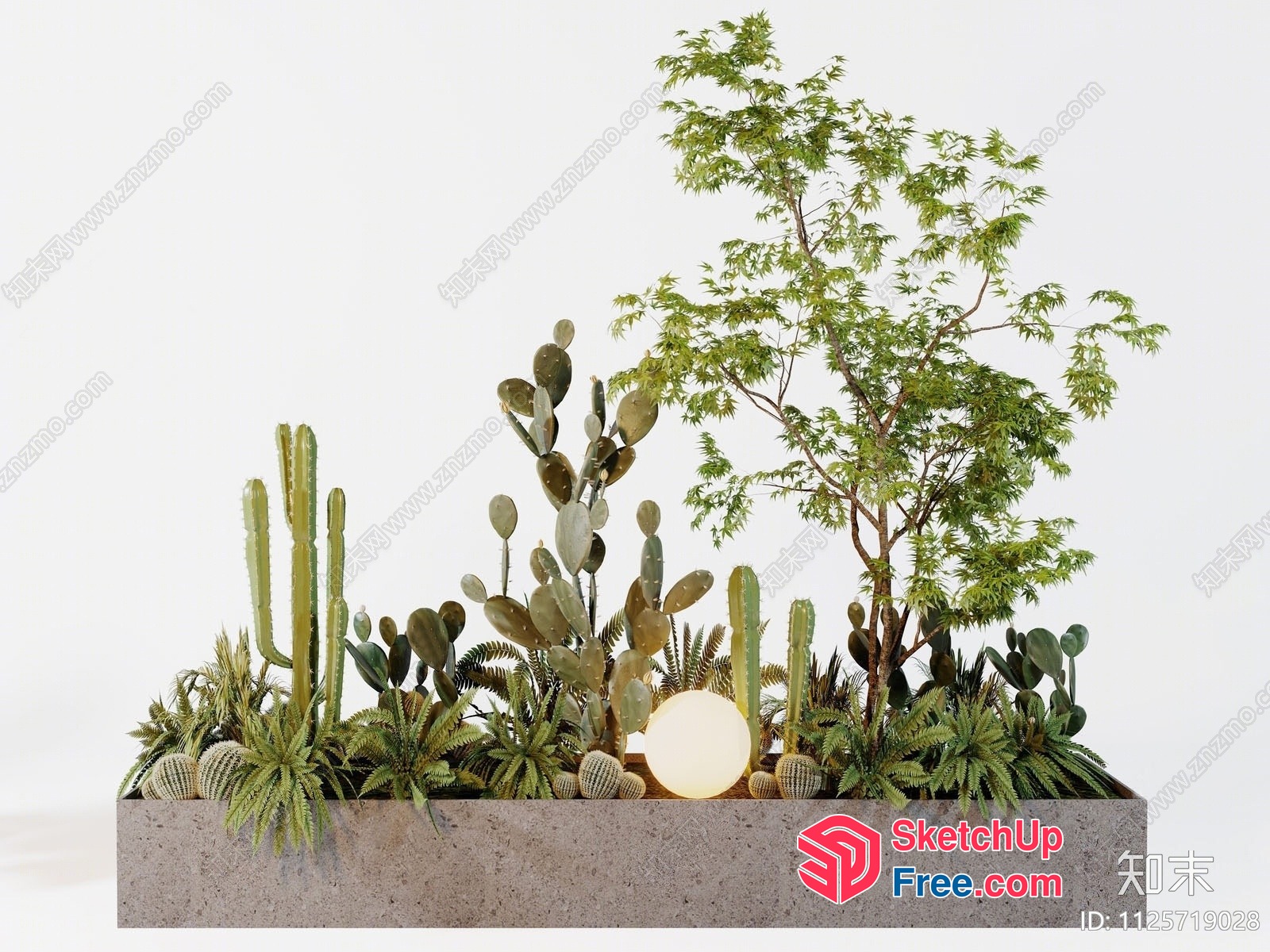 Exotic Greenery Garden Arrangement 3D SketchUp File