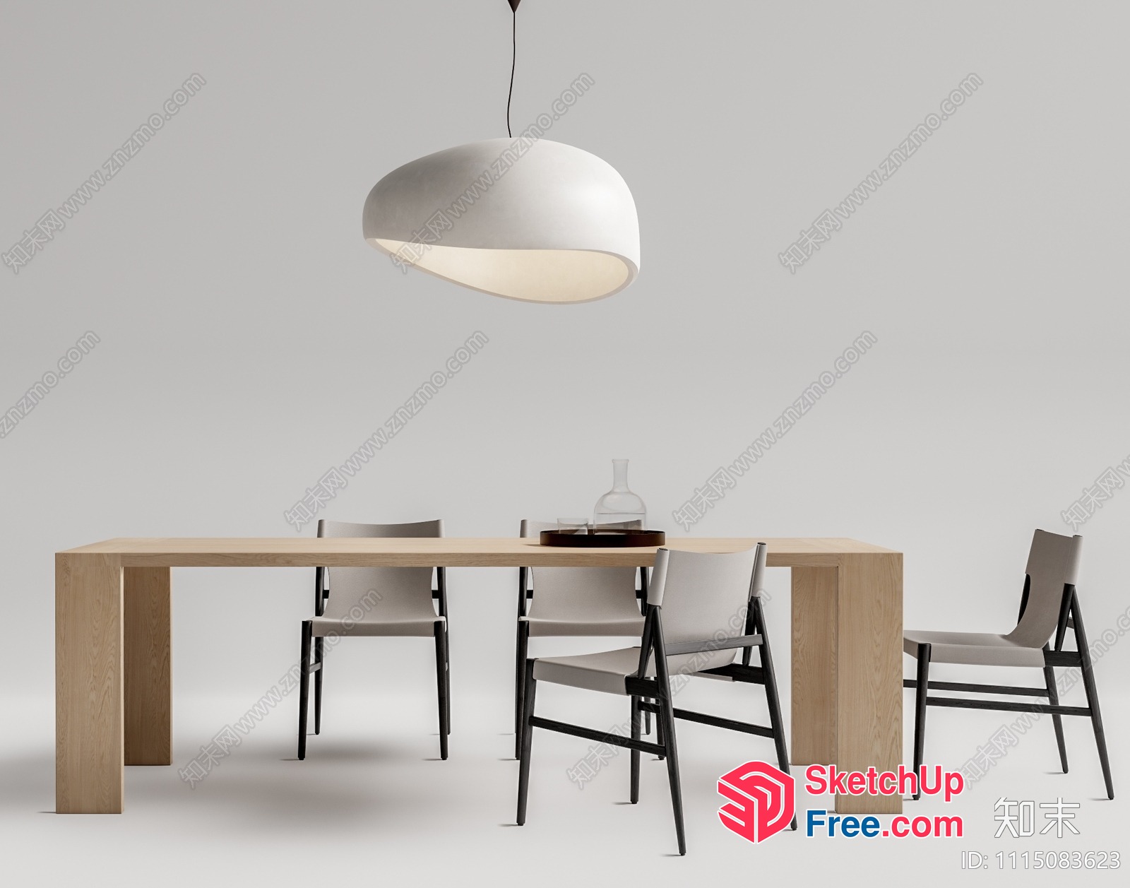 Modern Dining Room Furniture And Decor 3D SketchUp File