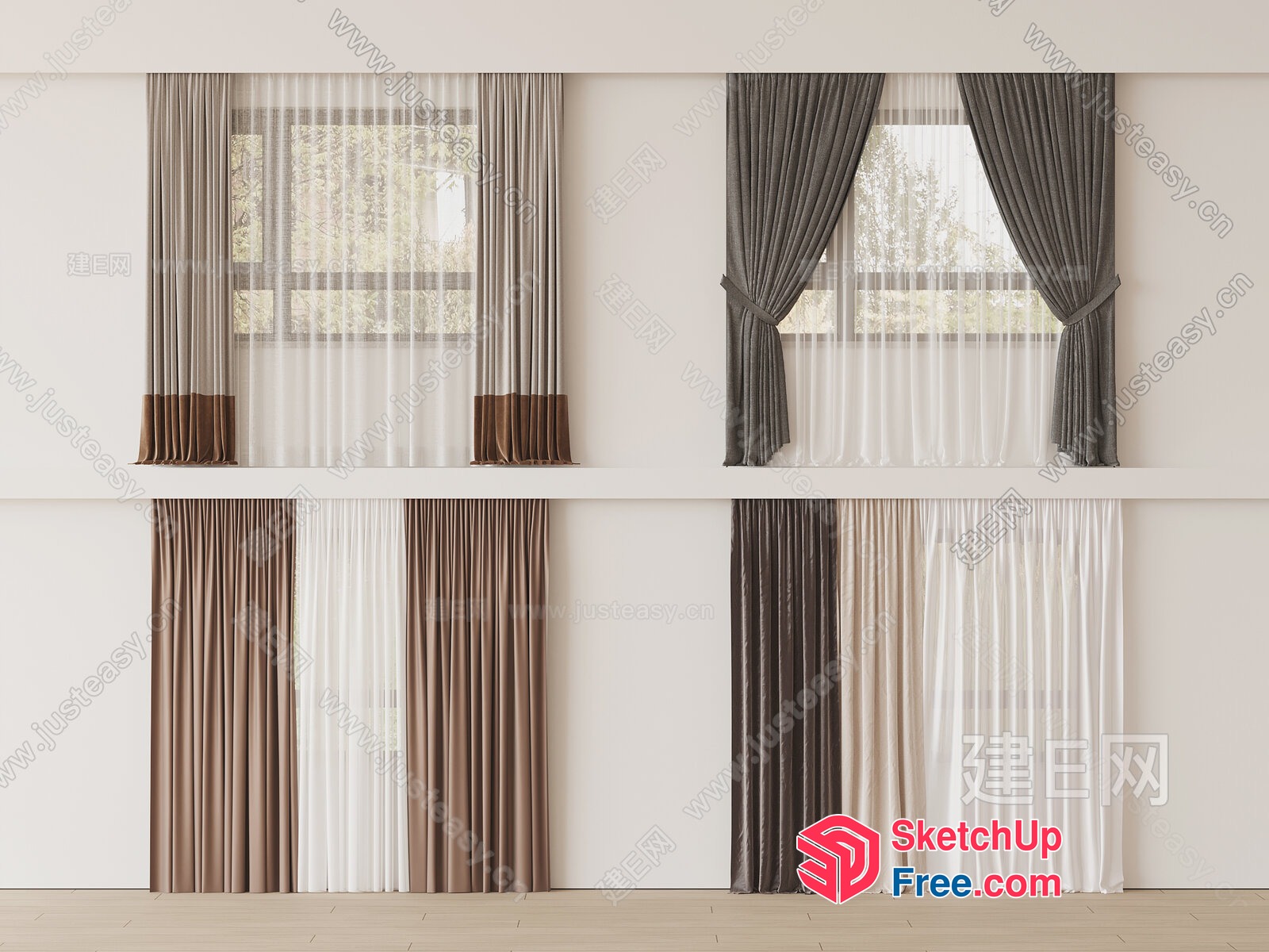 Modern Curtain Designs For Elegant Window Decor 3D SketchUp File