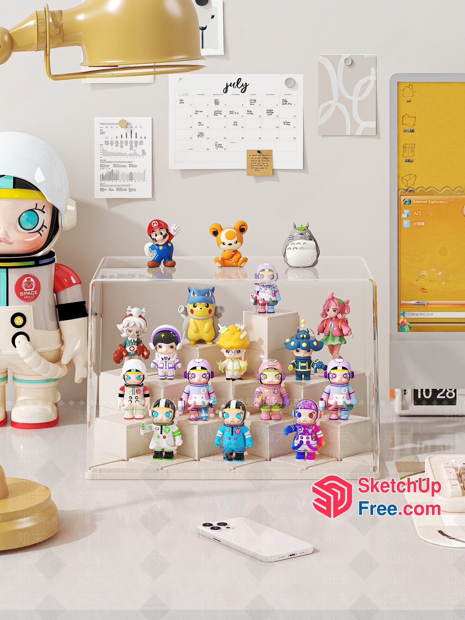 Colorful Figurines And Toys On Display 3D SketchUp File