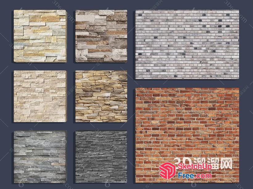 8 Different Wall Patterns 3D SketchUp File