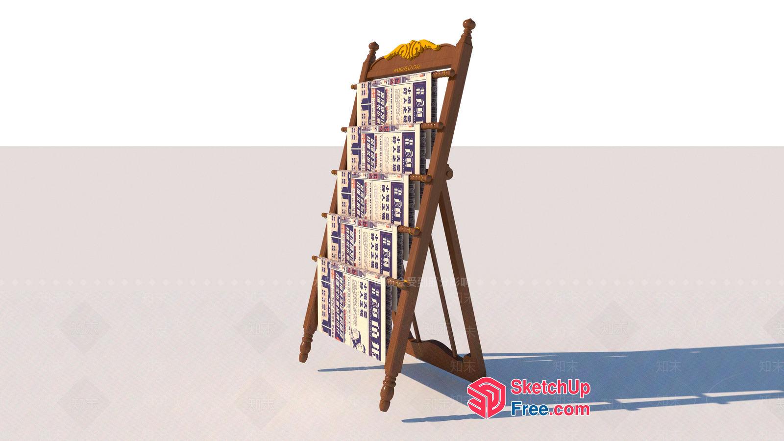 Antique Ladder Display Rack 3D SketchUp File