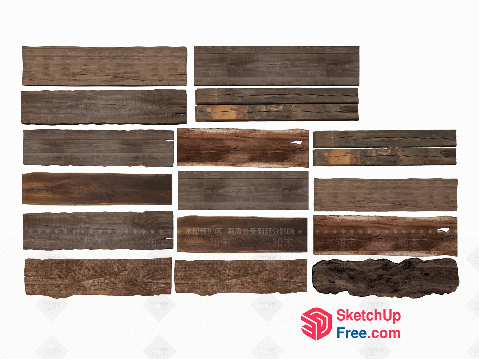 Rectangular Wooden Planks 3D SketchUp File