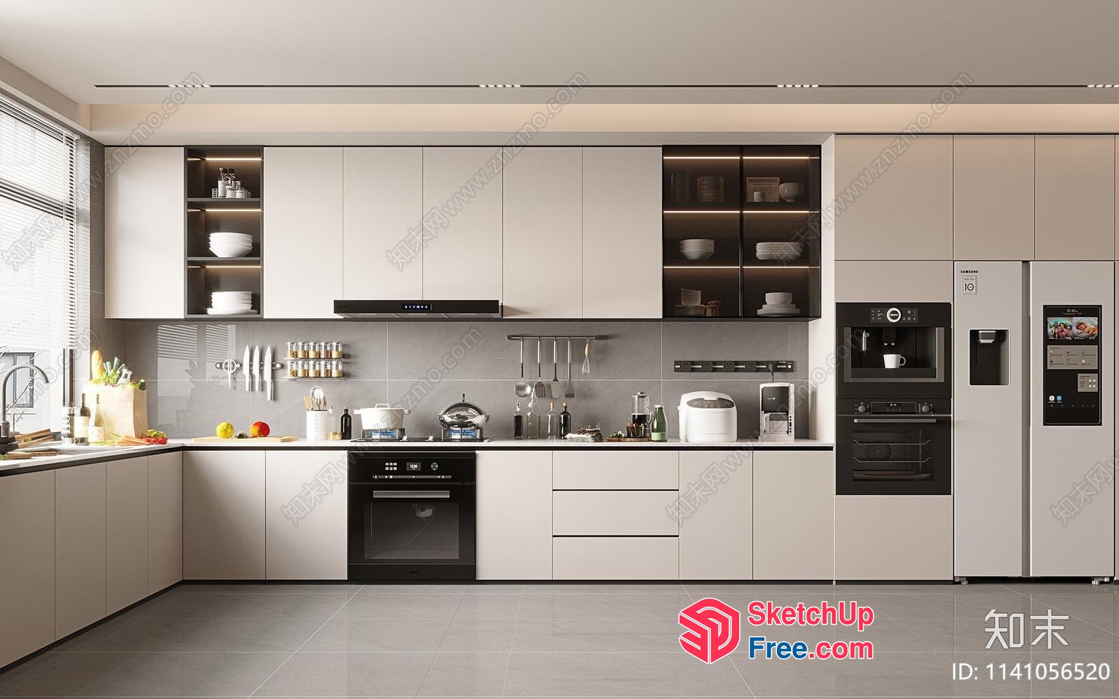 Modern Kitchen With Sleek Appliances And Neutral Decor 3D SketchUp File