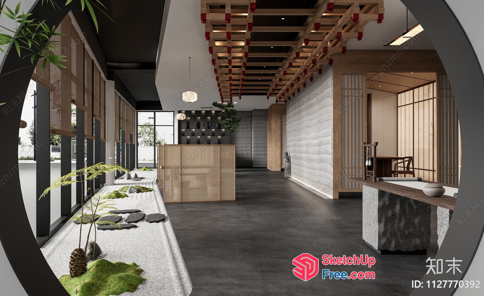 Elegant Japanese-Inspired Modern Office Space 3D SketchUp File