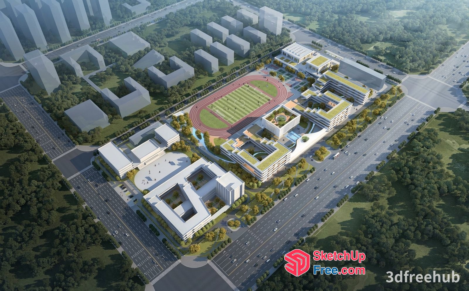 Modern Commercial And Residential Complex 3D SketchUp File