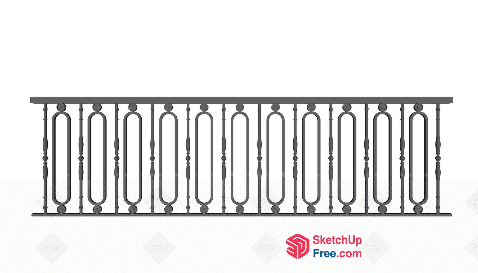 Elegant Railing Design 3D SketchUp File