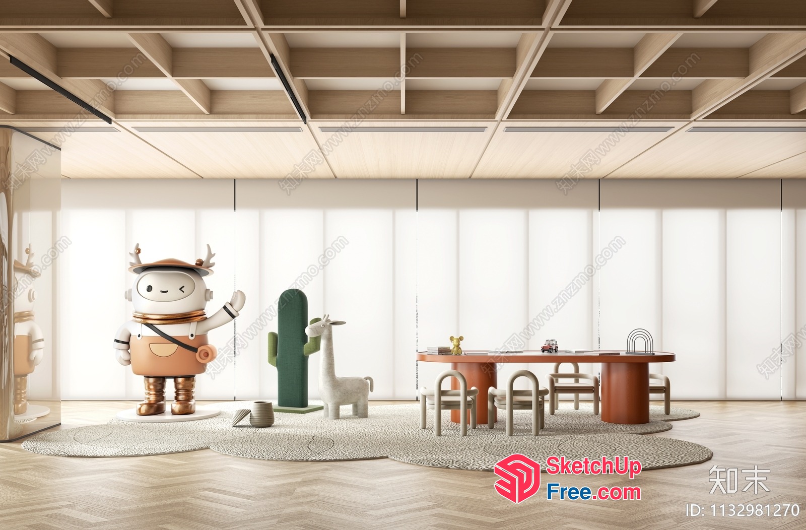 Modern Japanese Minimalist Villa Interior 3D SketchUp File